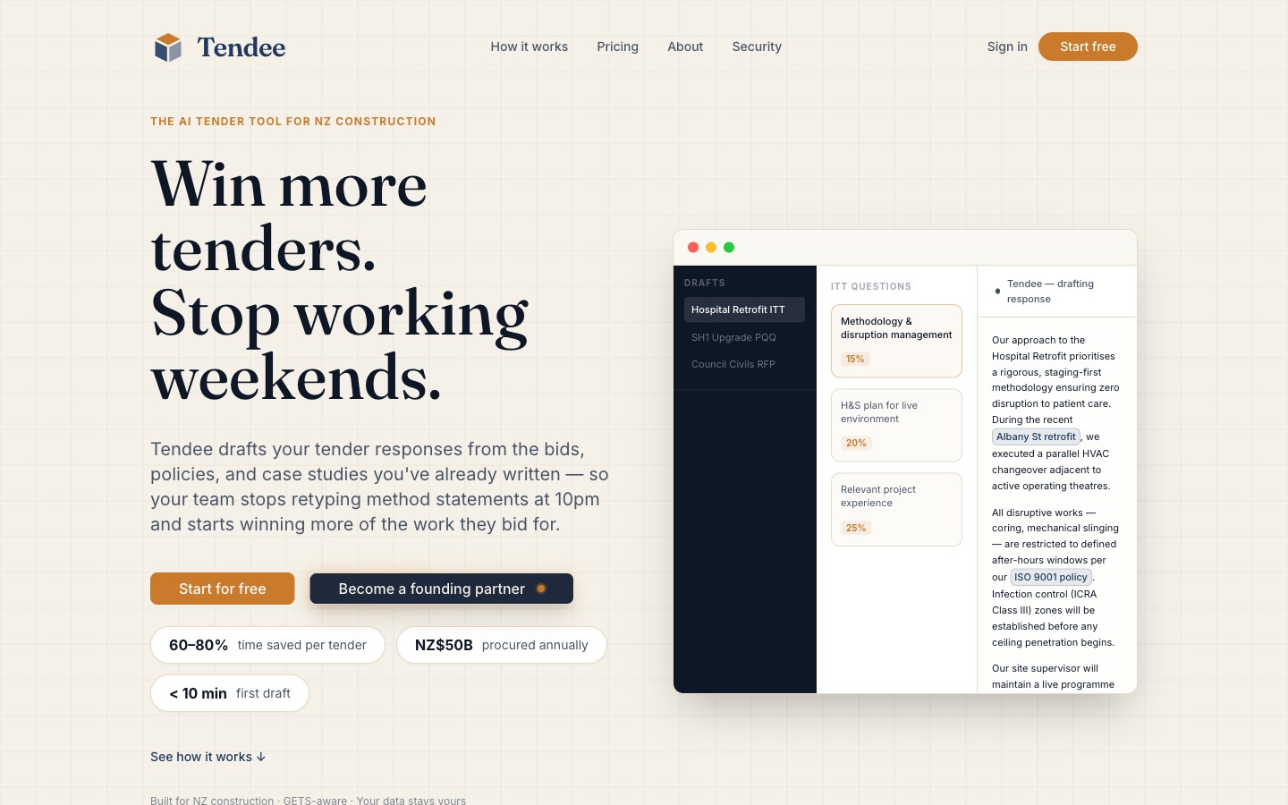 Tendee website